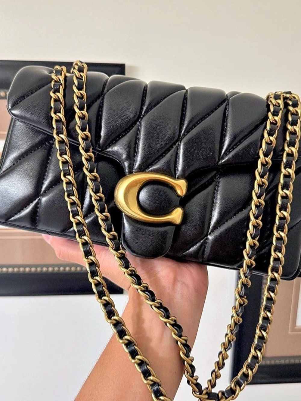 Coach Tabby Shoulder Bag 26 With Pillow Quilting Black